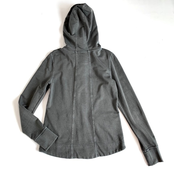 Prana Gray Janelle Button Front Hoodie Jacket Organic Cotton Sweatshirt - Picture 5 of 8
